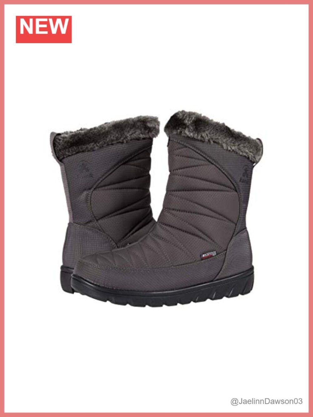 Kamik Hannah Zip W Waterproof Nylon Mid-Calf Snow Boot Faux Fur Vegan-Friendly